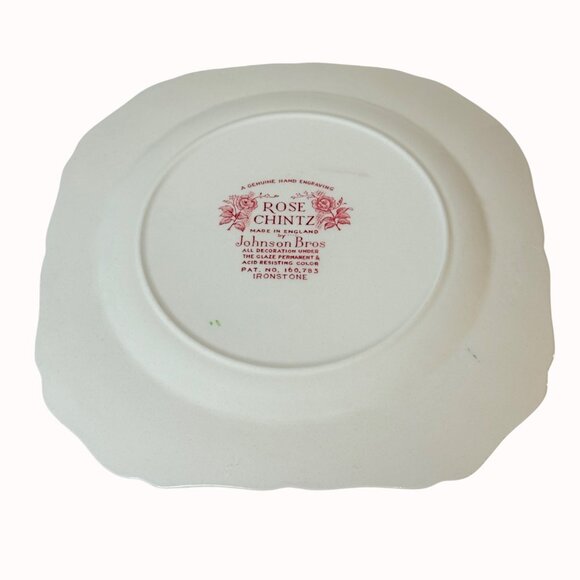 Johnson Bros Rose Chintz Square Plate 7.5 Iich VTG England Floral Cottage Chic - Picture 5 of 15